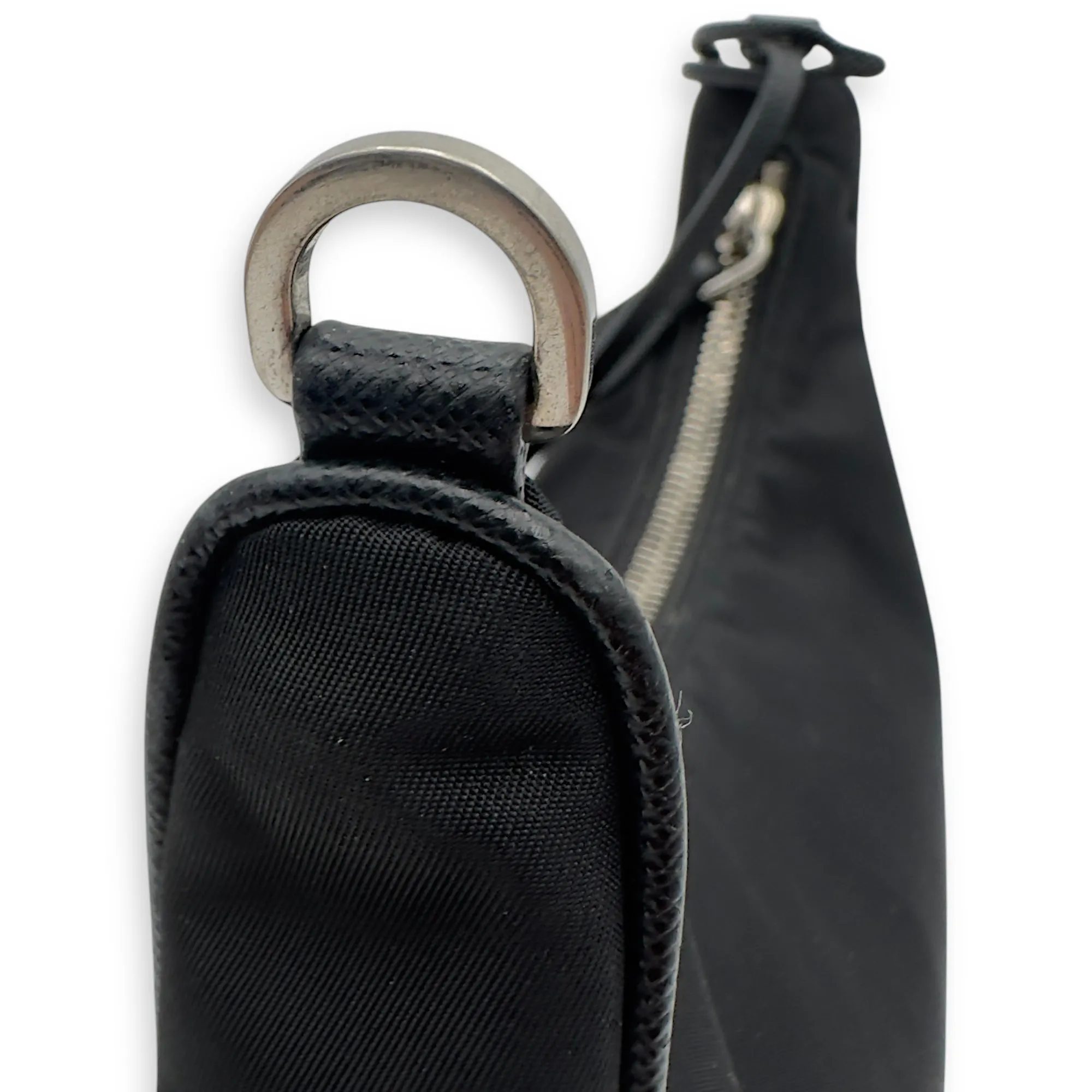 Re-Edition Crossbody Bag Black in Re-Nylon, Silver hardware