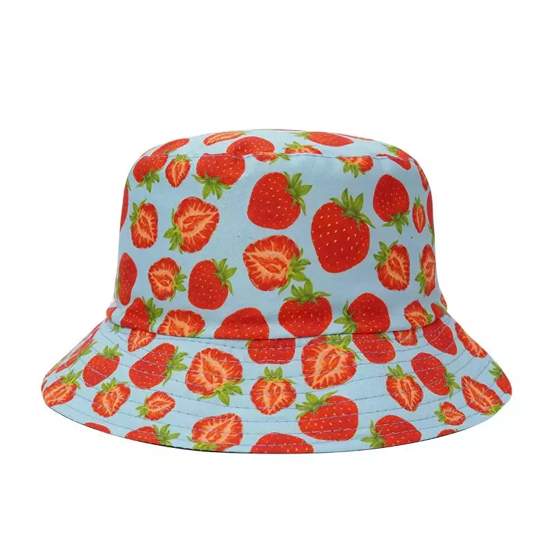 Strawberries Reversible Bucket Hat