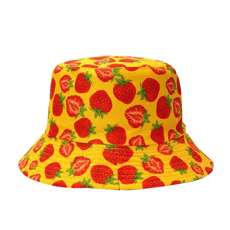 Strawberries Reversible Bucket Hat