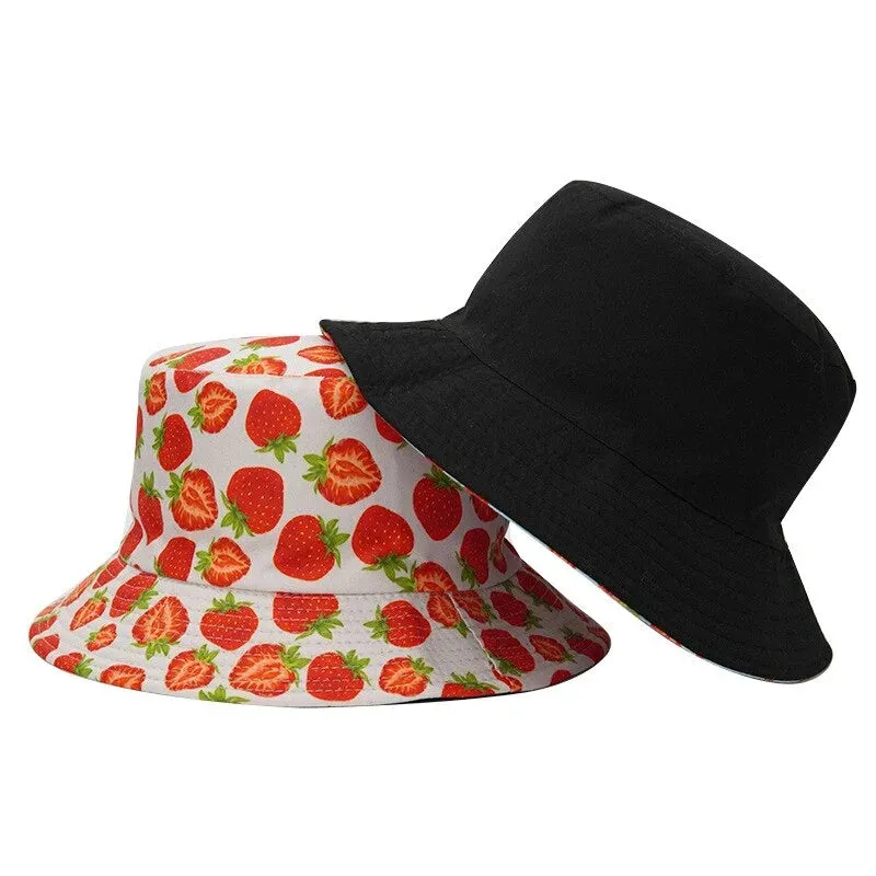 Strawberries Reversible Bucket Hat