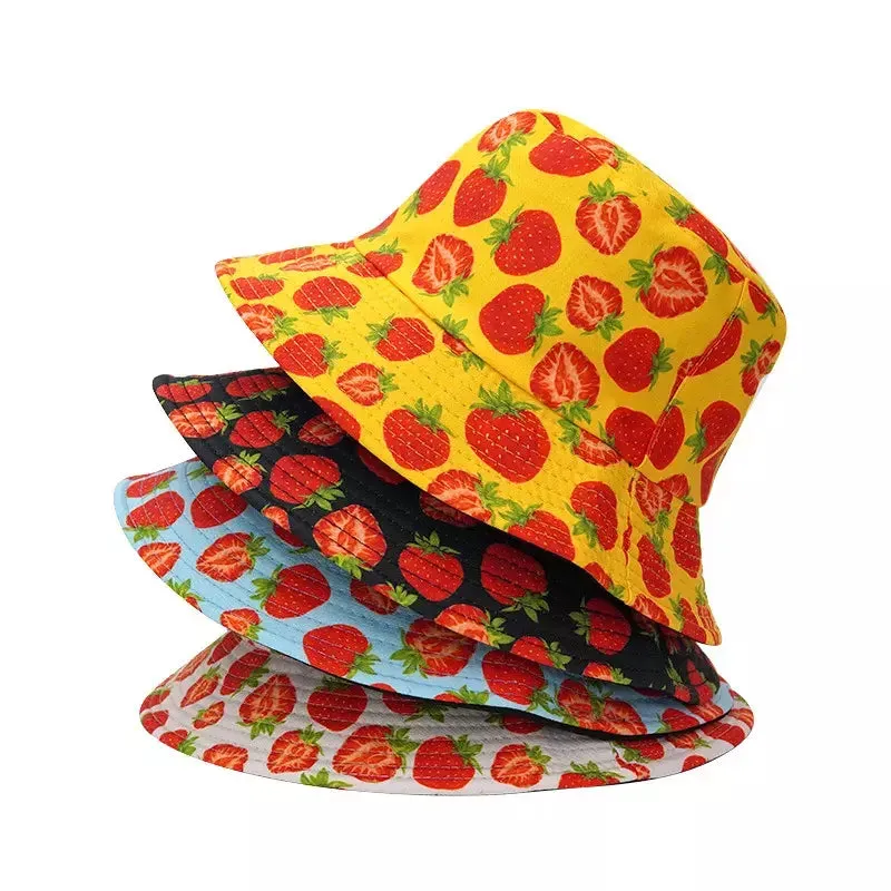 Strawberries Reversible Bucket Hat