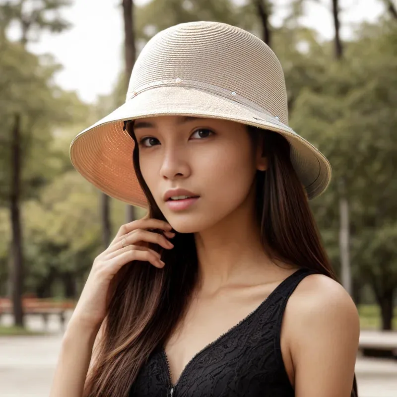 Stylish Wide Brim Straw Sun Hat for Summer