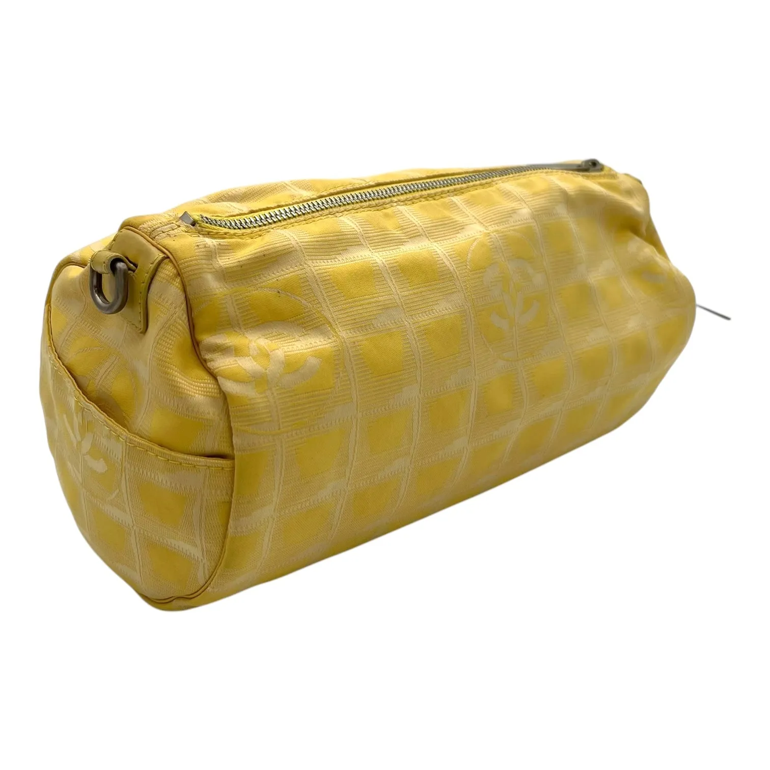 Travel Line Crossbody Bag Yellow in Canvas, Silver hardware