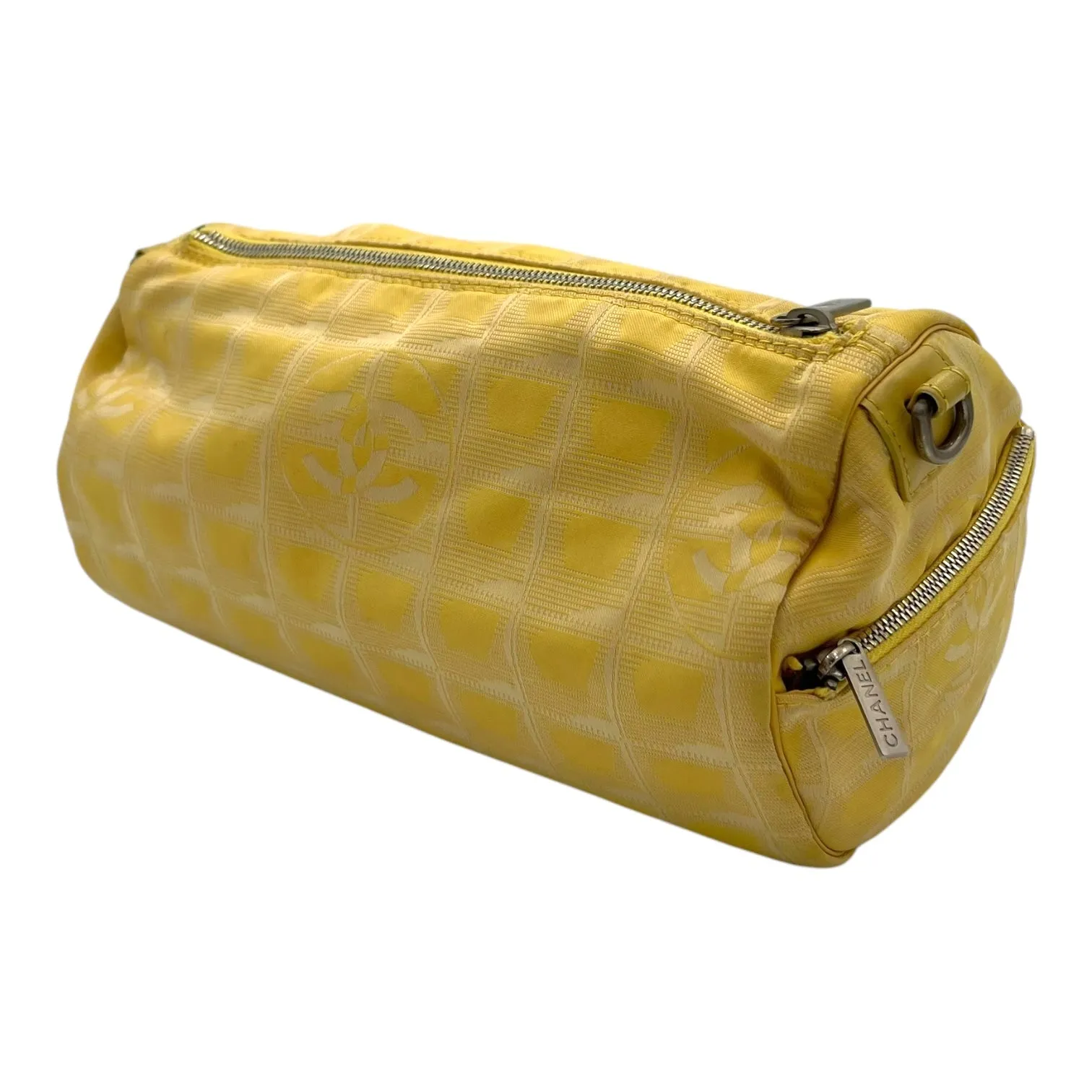 Travel Line Crossbody Bag Yellow in Canvas, Silver hardware