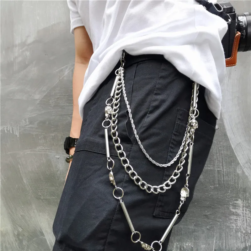 Triple Skulls Belt Chain