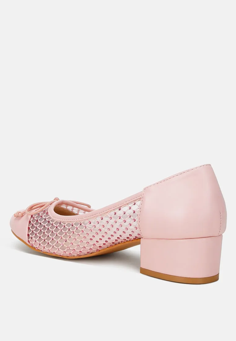 Tudum Rhinestone Detail Mesh Ballerinas